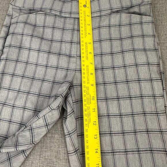 Maurices Plaid Pullover Pants Elastic Waist Gray Black 5 Reg Dressy Work Preppy - Picture 7 of 11